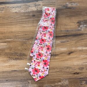 Floral Pink and Red Tie